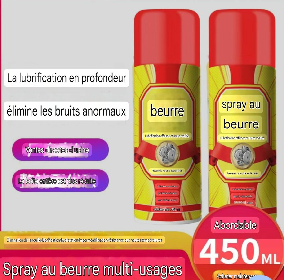 Spray lubrifiant thermique
