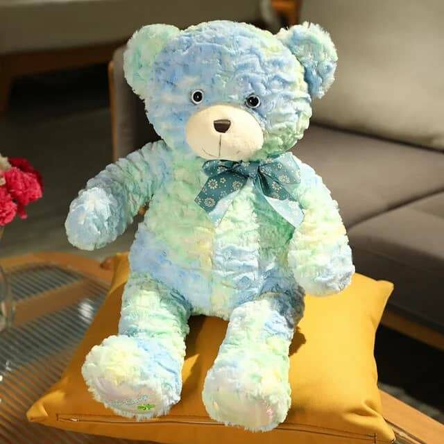 Ourson en peluche multicolore doux