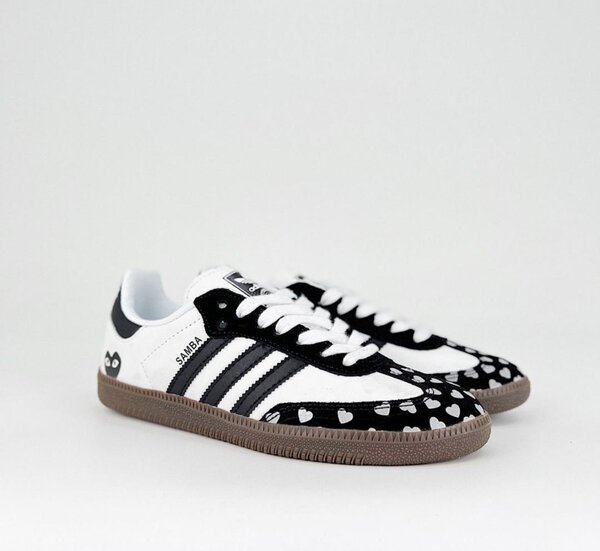 Adidas Samba cœurs noir et blanc