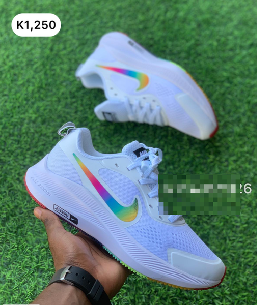 sneakers white with rainbow