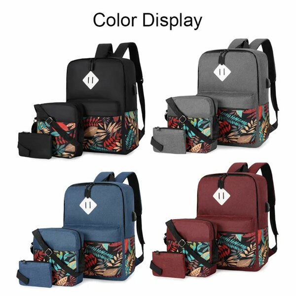 Multi-Functional 3-in-1 USB Laptop Backpack (Multi- Coloured