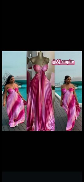 Robe Longue Évasée Rose Femme