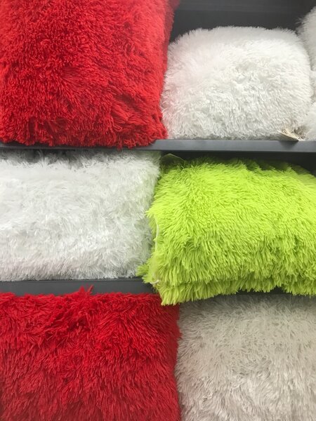 Big size Fluffy Fur Pillows/ Arm Rest