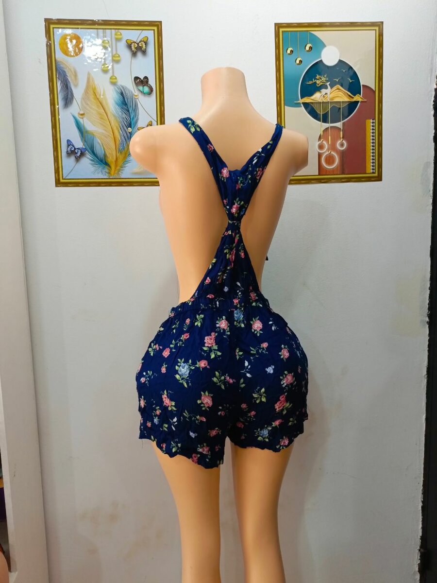 Combishort fleuri femme