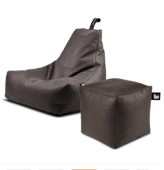 OSLO Lounger Leather Stitched Sofa with Stool