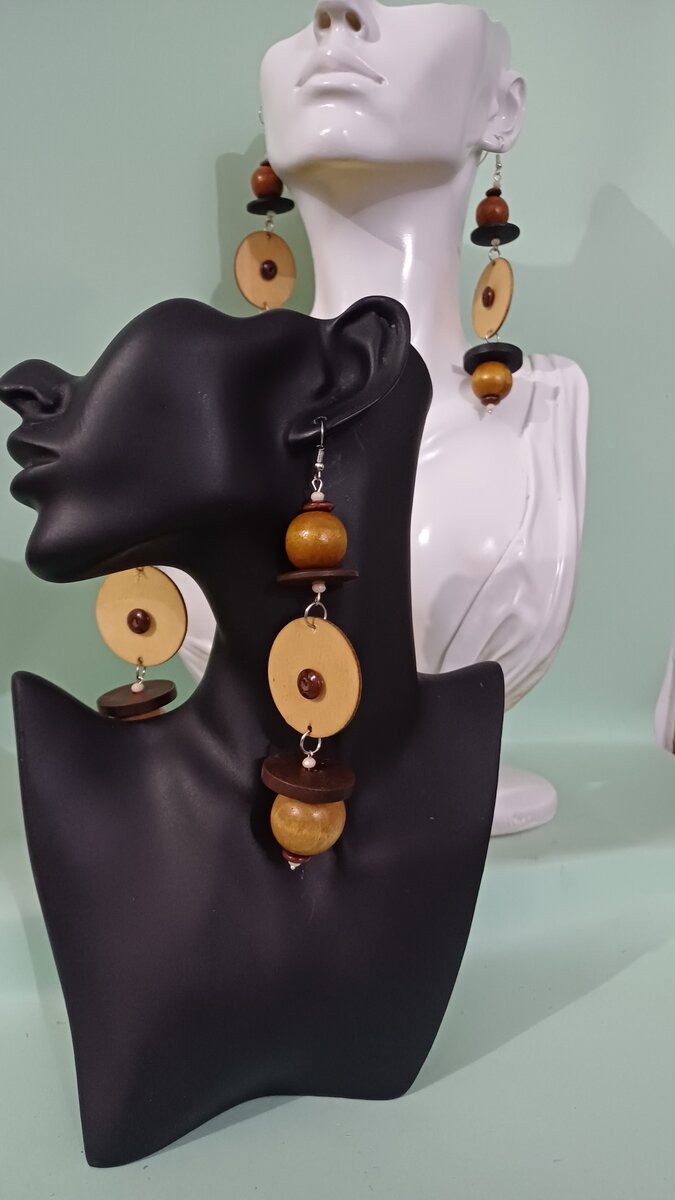 Boucles d'oreilles en bois