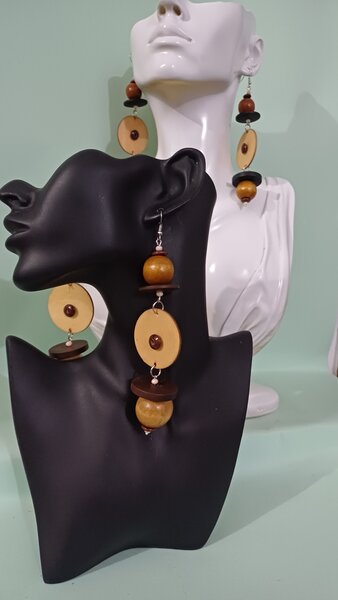 Boucles d'oreilles en bois