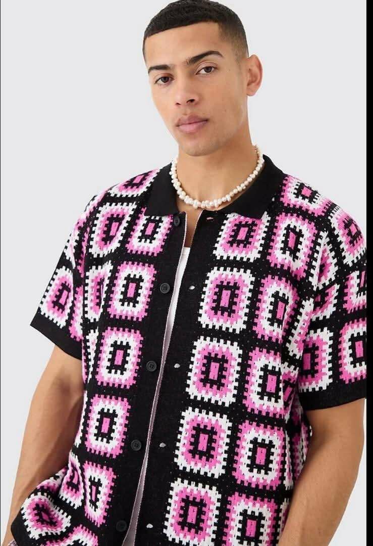 Cardigan à motif géométrique