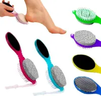 Foot File Callus Remover - Multi Purpose 4 in 1 Feet Pedicure Tools with Foot Scrubber, Pumice Stone, Foot Rasp and Sand Paper for Home Foot Care 