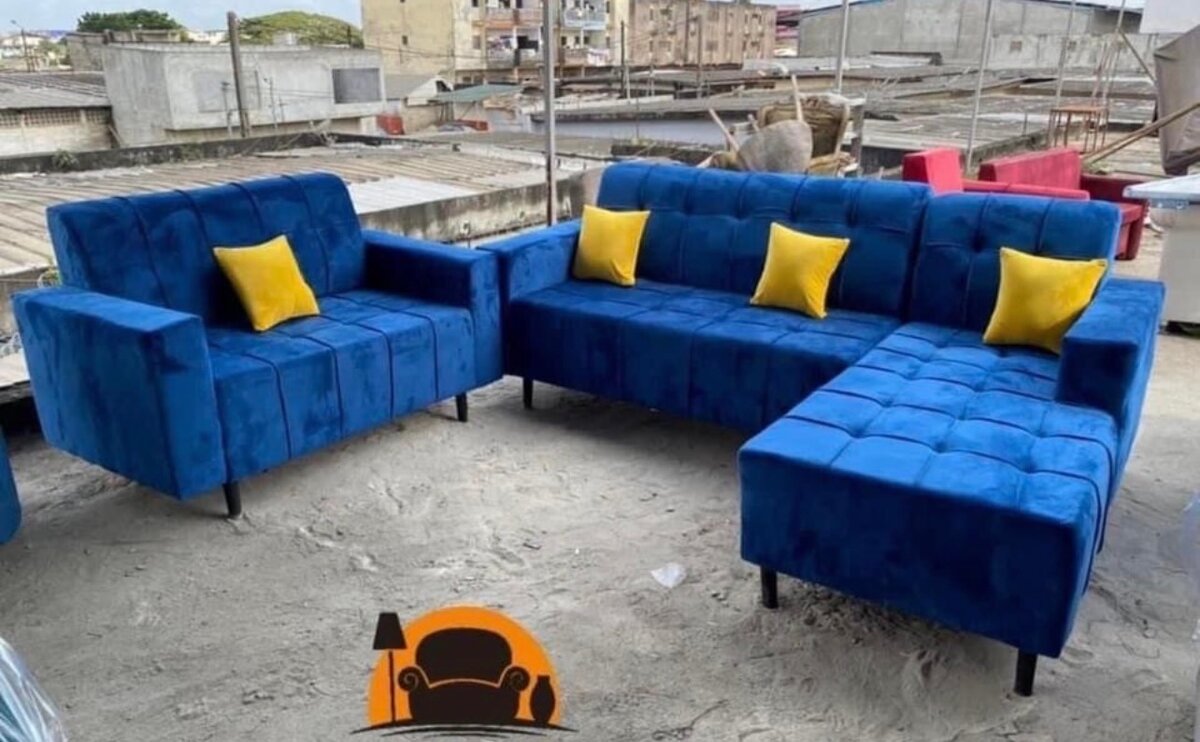 Canapé d'angle moderne en velours