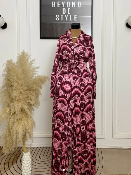 LOVER GIRL PLEATED WIDE LEG TWO PIECE SET.