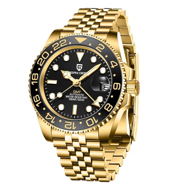 Montre Luxe Auto Dorée Saphire