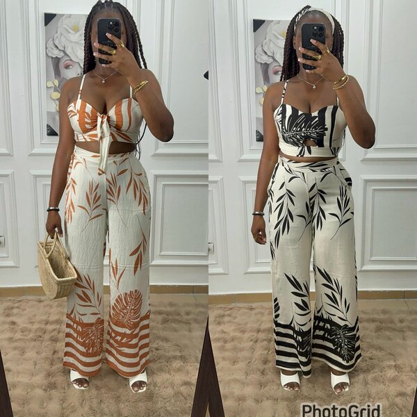 Ensemble pantalon et haut tropical