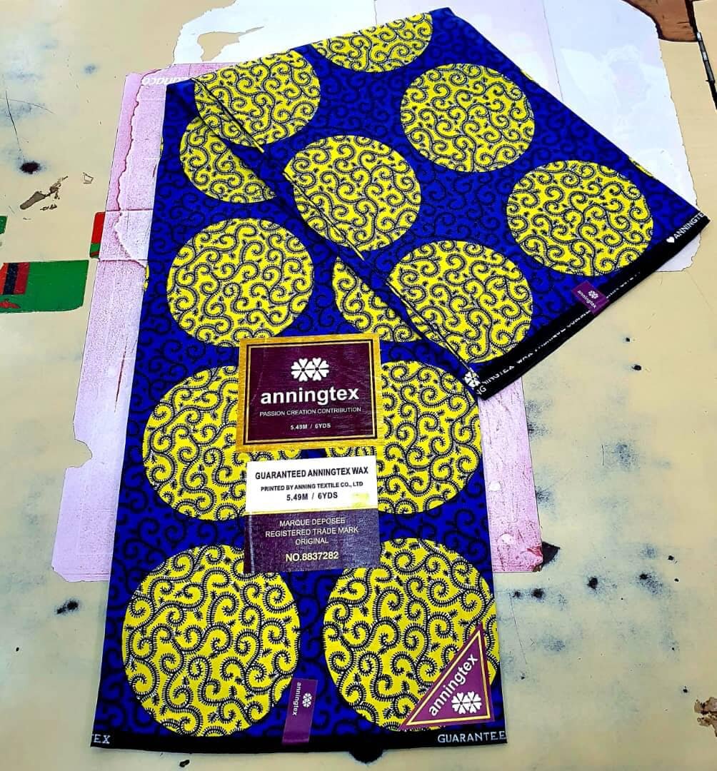 Original Cotton Wax Chitenge Fabric with 6 Yard Print 