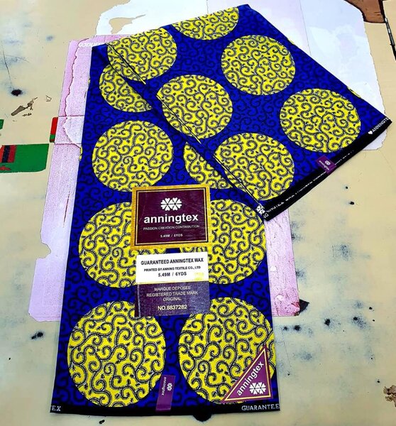 Original Cotton Wax Chitenge Fabric with 6 Yard Print 