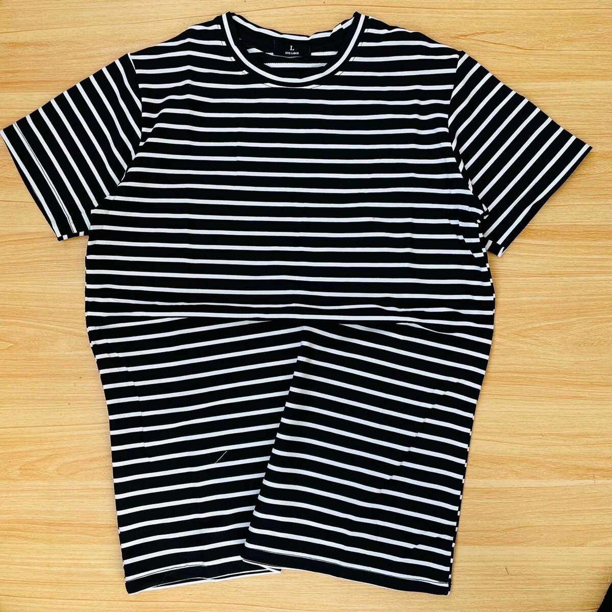 logo-embroidered striped cotton T-shirt