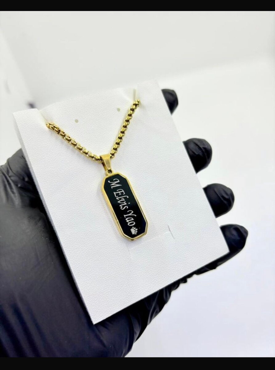 Collier Plaque en Acier