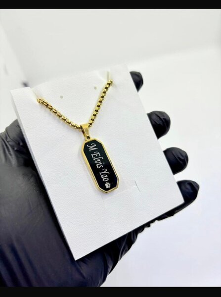 Collier Plaque en Acier