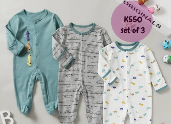 Children's suits, green, white, gray set of 3