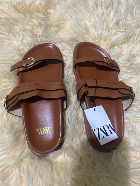 Zara brown slippers