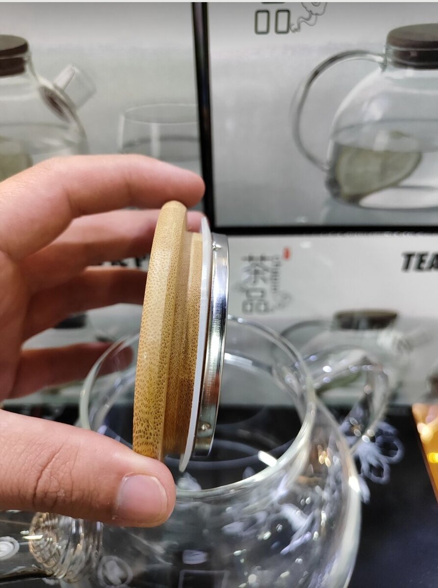 Чайник. Объем 1л 100% термостойкое боросиликатное стекло. -20