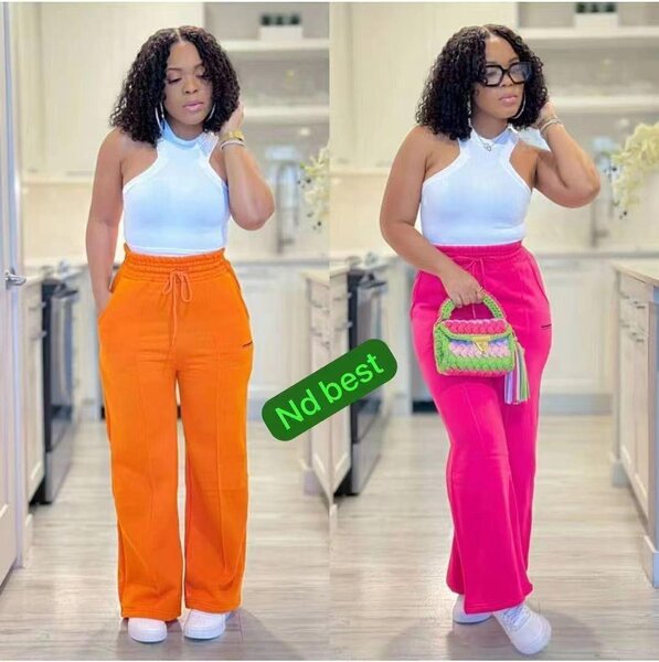 Pantalons larges colorés femme