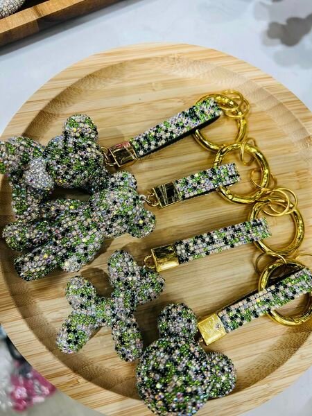 Women's keychain with rhinestones