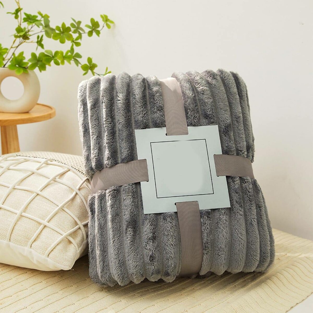 Drap confort gris trois places