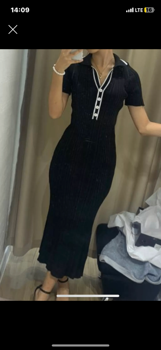 Черное длмнное платье из трикотажа