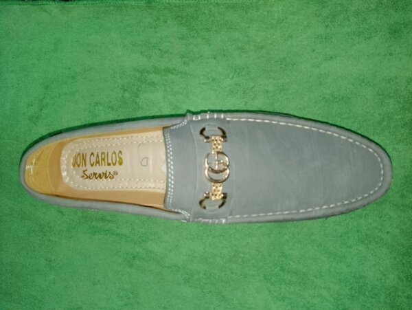 Gray loafers shoes