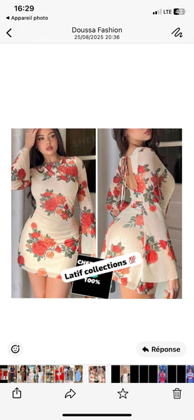 Robe à fleurs manche longue
