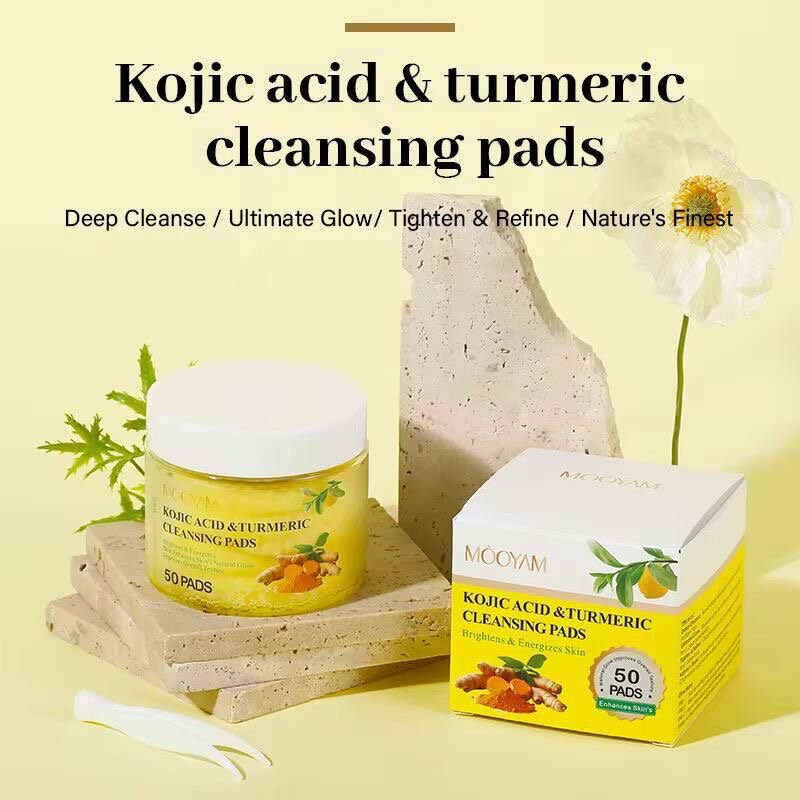 Pads démaquillants acide kojique et curcuma