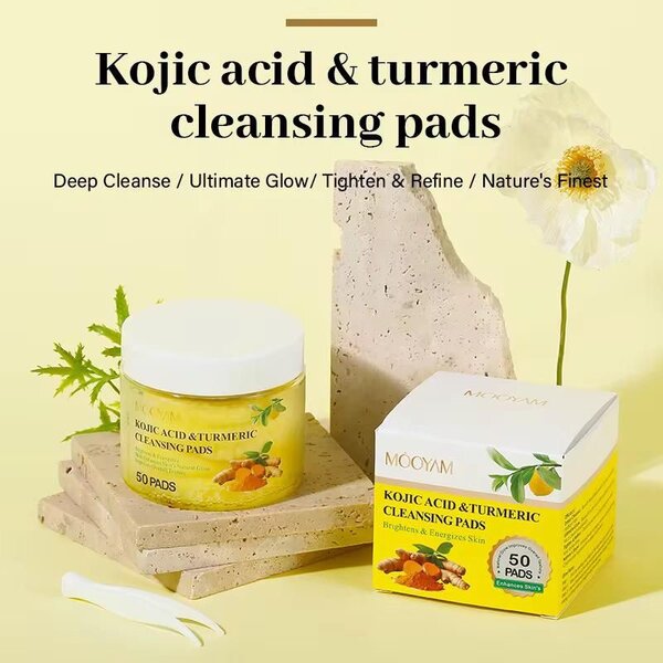 Pads démaquillants acide kojique et curcuma