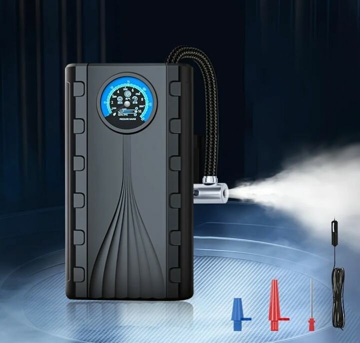 Turbo Inflator 12V Air Compressor with Pressure gauge