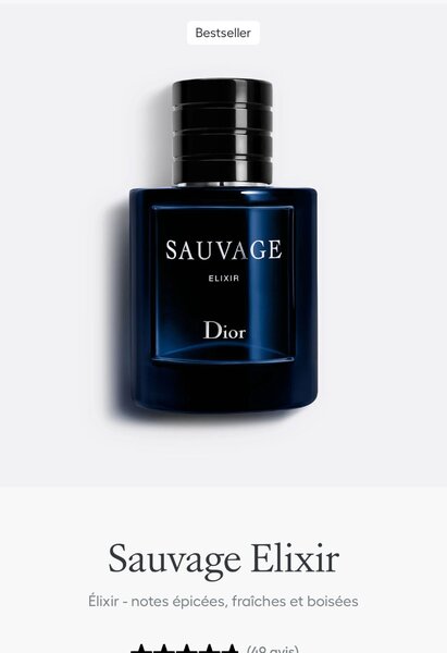 Dior Sauvage Elixir Parfum Homme