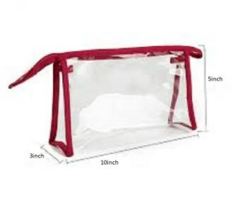 CUSTOMIZE Cosmetic Portable Makeup Pouch Makeup Organizer Beauty Bag Travel Pouch Transparent Cosmetic Case Skincare Storage Makeup Storage Durable Plastic Pouch Zippered Bag Water-Resistant Pouch Multi-Purpose Organizer Portable Storage Essential Carr