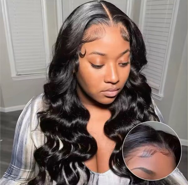 Wig glueless straight / body waves / deep waves