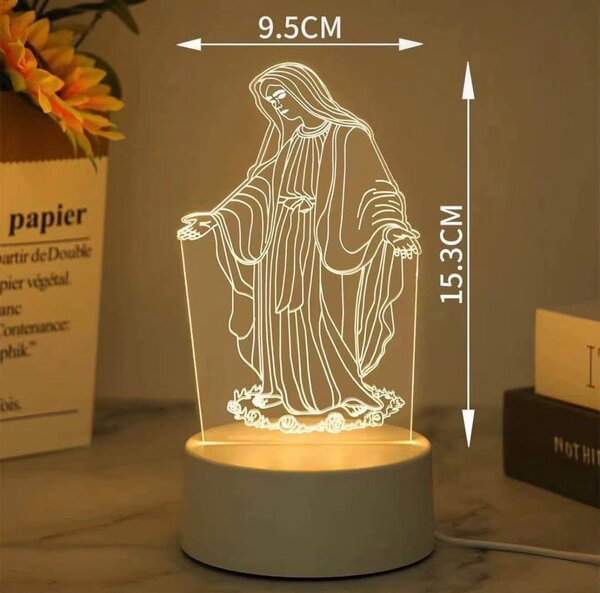 Lampe LED 3D Religieuse Décorative