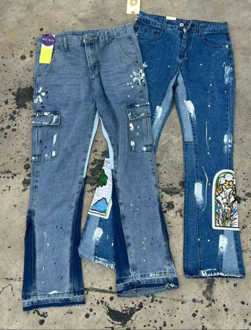 Jeans tendance avec motifs uniques