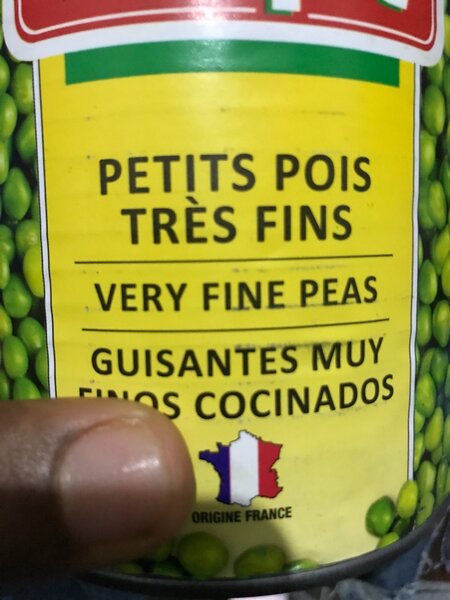 Petits pois très fins