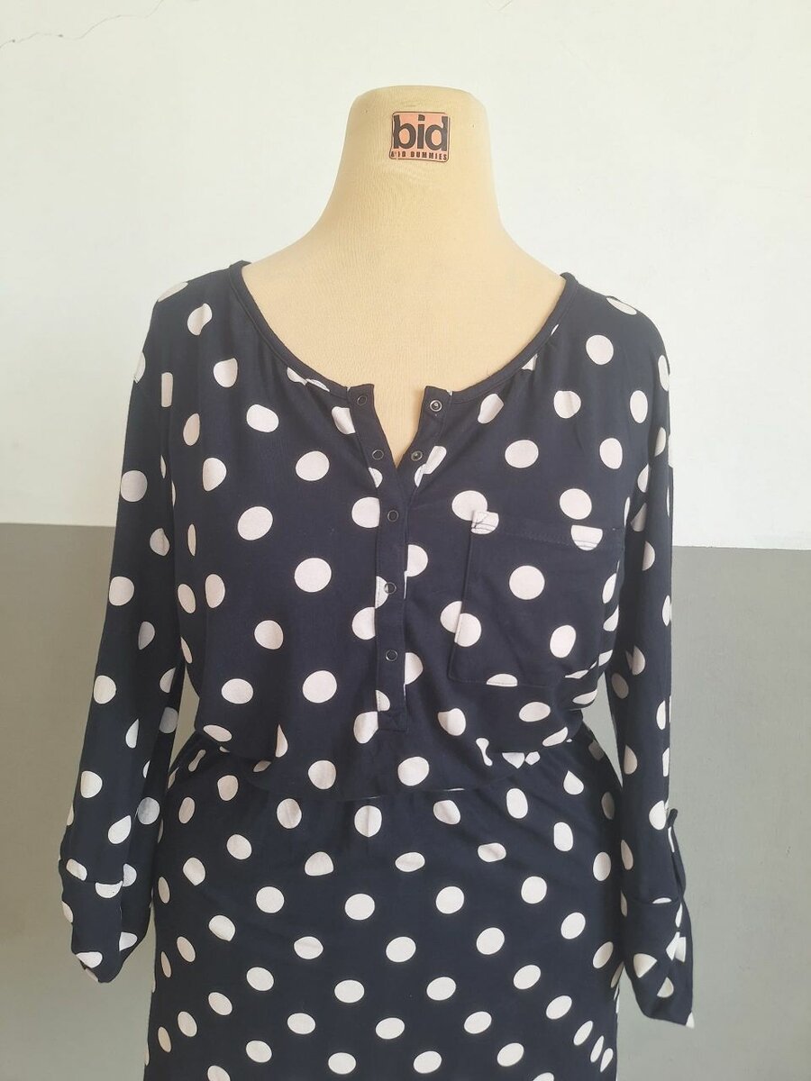 White Dotted Black Dress