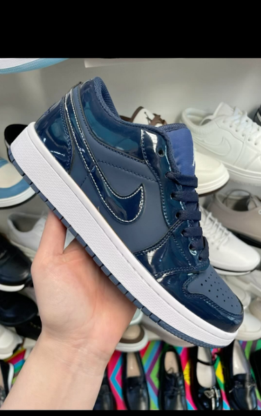 Лаковые синие Кроссовки Jordan