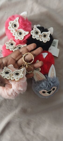 Fluffy key chain & bag accessories