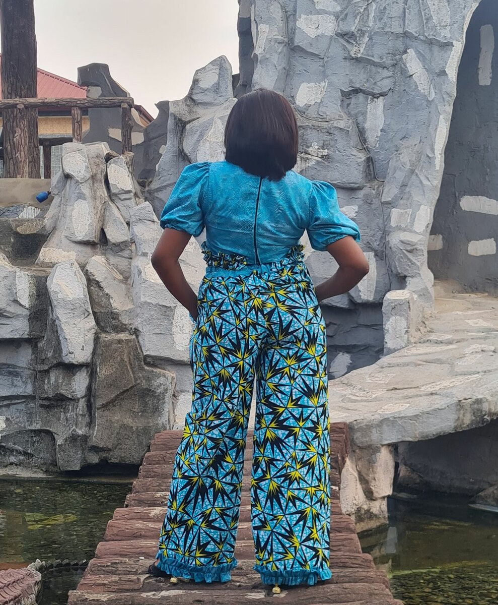 Two-piece outfit in ankara