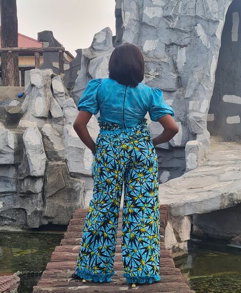 Two-piece outfit in ankara