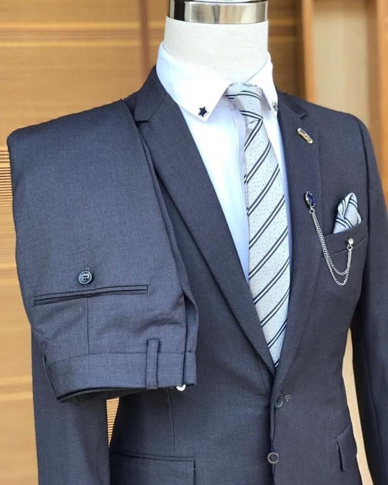 grey men's suit