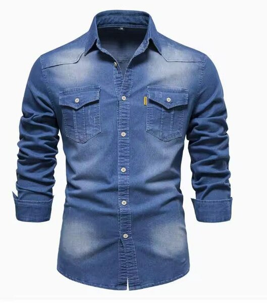 Chemise en jean manches longues homme