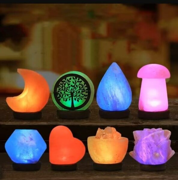 Himalayan Salt Lamp Wooden Cottage Design with Multi