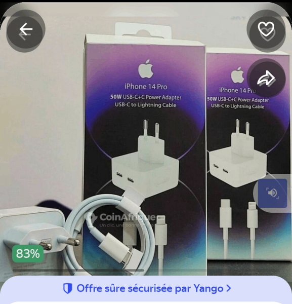 Chargeur USB-C iPhone 14 Pro