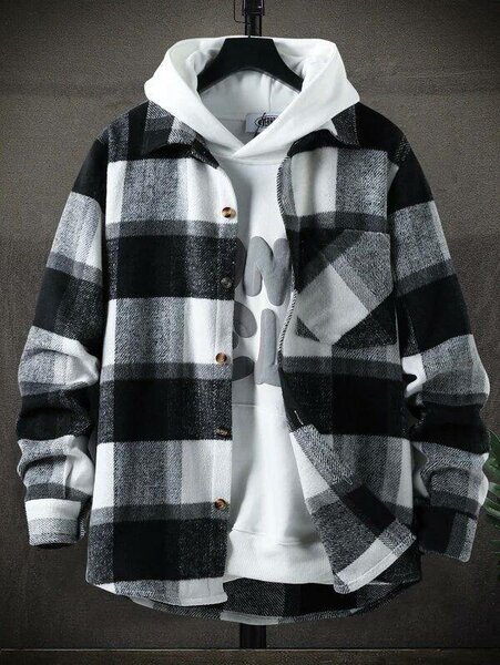 Veste à carreaux homme décontractée